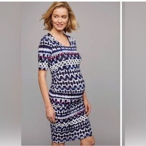 A PEA IN THE POD Multi Color Pattern Maternity Dress Women’s Small